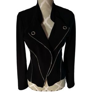 Frank Lyman Black Jacket with Zipper detailing - Size 10